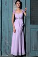 Lavender Zipper Beading Sleeveless Floor Length