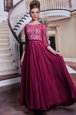 Designer 3|4 Length Sleeve Lace and Sequins Zipper Prom Evening Gown