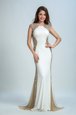Enchanting Floor Length Backless Dress for Prom White and In for Prom and Party with Beading
