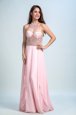 Baby Pink Halter Top Neckline Beading Prom Party Dress Sleeveless Criss Cross