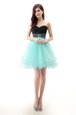 Ideal Blue And Black Dress for Prom Prom and Party and For with Lace Sweetheart Sleeveless Zipper