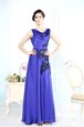 Scoop Satin Sleeveless Floor Length Prom Gown and Appliques