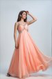 Admirable Straps Sleeveless Organza Dress for Prom Beading Backless