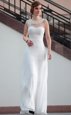 Modern White Zipper Mother Of The Bride Dress Beading and Lace Sleeveless Floor Length