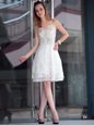 Sophisticated White Sleeveless Organza Zipper for Prom and Party