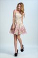 Modest Multi-color Sleeveless Lace Zipper Dress for Prom for Prom and Party