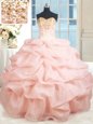 Best Sleeveless Lace Up Floor Length Beading and Embroidery and Pick Ups Vestidos de Quinceanera