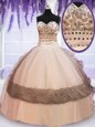 Sweetheart Sleeveless Lace Up 15th Birthday Dress Multi-color Organza and Taffeta