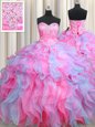 Multi-color 15 Quinceanera Dress Military Ball and Sweet 16 and Quinceanera and For with Beading and Ruffles Sweetheart Sleeveless Lace Up