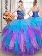 Stylish Sleeveless Beading and Ruffles Lace Up 15 Quinceanera Dress