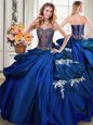 Pick Ups Floor Length Royal Blue Sweet 16 Dress Sweetheart Sleeveless Lace Up