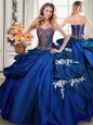 Pick Ups Floor Length Royal Blue Sweet 16 Dress Sweetheart Sleeveless Lace Up