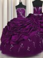 See Through Rose Pink Lace Up Scoop Beading and Ruffles and Pick Ups Quinceanera Gowns Organza Sleeveless
