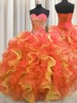 Pick Ups Court Train Ball Gowns Sweet 16 Quinceanera Dress Yellow Green Sweetheart Organza Sleeveless With Train Lace Up