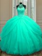 Cute Halter Top Sleeveless Beading and Sequins Lace Up 15 Quinceanera Dress