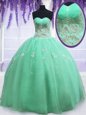 Organza Sleeveless Floor Length Quinceanera Dresses and Beading and Embroidery