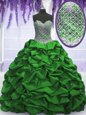 Enchanting Floor Length Quinceanera Gowns Taffeta Sleeveless Beading and Sequins and Pick Ups