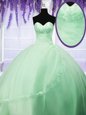 High End Lace Up Sweetheart Appliques Quince Ball Gowns Tulle Sleeveless