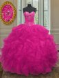 Amazing Off the Shoulder Pink Ball Gowns Hand Made Flower 15th Birthday Dress Lace Up Organza Short Sleeves With Train