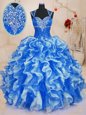 Modern Floor Length Royal Blue 15 Quinceanera Dress Sweetheart Sleeveless Lace Up