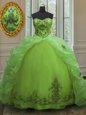 Cute Sweetheart Lace Up Beading and Appliques and Pick Ups 15th Birthday Dress Court Train Sleeveless