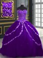 Aqua Blue Quinceanera Dress Military Ball and Sweet 16 and Quinceanera and For with Beading and Bowknot Sweetheart Sleeveless Lace Up