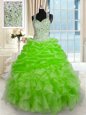 Affordable Zipper Quinceanera Gowns Beading Sleeveless Floor Length