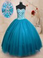Teal Quince Ball Gowns Military Ball and Sweet 16 and Quinceanera and For with Beading Sweetheart Sleeveless Lace Up
