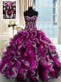 Multi-color Vestidos de Quinceanera Military Ball and Sweet 16 and Quinceanera and For with Beading and Appliques Sweetheart Sleeveless Lace Up