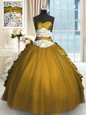 Pick Ups Sweetheart Sleeveless Lace Up 15th Birthday Dress Olive Green Taffeta and Tulle