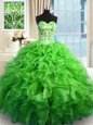 Sweetheart Lace Up Beading and Ruffles Vestidos de Quinceanera Sleeveless