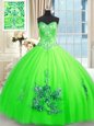 Inexpensive Ball Gowns 15th Birthday Dress Sweetheart Tulle Sleeveless Floor Length Lace Up