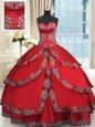 Cheap Turquoise Ball Gowns Beading and Appliques and Ruffled Layers and Pick Ups 15th Birthday Dress Lace Up Organza and Taffeta Sleeveless With Train