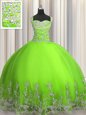 Wonderful Visible Boning Yellow Ball Gowns Sweetheart Sleeveless Organza and Sequined Floor Length Lace Up Beading and Ruffles and Sequins Ball Gown Prom Dress