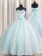 Spaghetti Straps Sleeveless Organza Quinceanera Dresses Beading and Ruching Lace Up