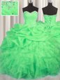 Sleeveless Beading and Ruffles and Ruching and Pick Ups Lace Up Sweet 16 Dresses
