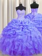 Fabulous Pick Ups With Train Ball Gowns Sleeveless Baby Pink 15 Quinceanera Dress Brush Train Lace Up