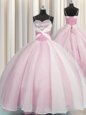 Inexpensive Visible Boning Floor Length Lace Up Quinceanera Dress Lilac and In for Military Ball and Sweet 16 and Quinceanera with Beading and Ruffles and Pick Ups