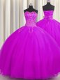 Exceptional Really Puffy Purple Tulle Lace Up Sweetheart Sleeveless Floor Length Quinceanera Dresses Beading