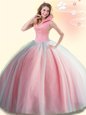 Beauteous Sleeveless Backless Floor Length Beading Ball Gown Prom Dress