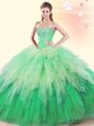Fantastic Multi-color Sleeveless Tulle Lace Up Vestidos de Quinceanera for Military Ball and Sweet 16 and Quinceanera