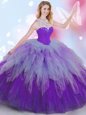 Multi-color Sleeveless Tulle Zipper Sweet 16 Dresses for Military Ball and Sweet 16 and Quinceanera