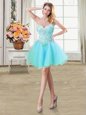 Sleeveless Lace Up Mini Length Beading Homecoming Dress Online