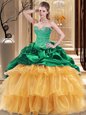 Shining Sweetheart Sleeveless Lace Up Sweet 16 Quinceanera Dress Multi-color Organza and Taffeta