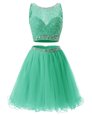 Spectacular Sweetheart Sleeveless Side Zipper Prom Dresses Green Organza