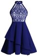 Chic Chiffon Sleeveless Knee Length Prom Party Dress and Ruffled Layers