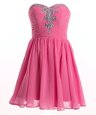 Rose Pink Lace Up Sweetheart Beading Dress for Prom Organza Sleeveless