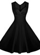 Classical Black Sleeveless Satin Zipper Prom Dress for Prom and Party