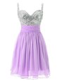 Lavender Prom Dresses Prom and Party and For with Beading Straps Sleeveless Zipper