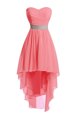 Fantastic Watermelon Red Sweetheart Lace Up Belt Sleeveless